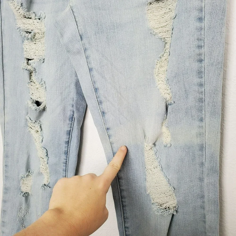 Judy Blue Jeans Womens 11/30 Blue Boyfriend Fit Stretch Distressed JB8878 FLAW_2